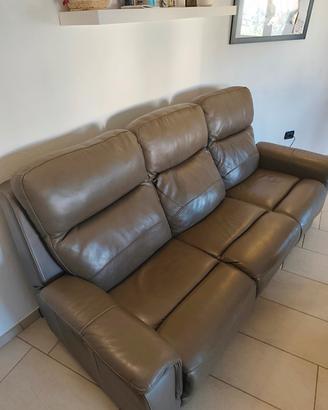 Divano Chateau D'ax 3 Ps in Pelle con Doppio Relax