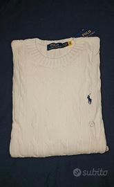 Maglione attorcigliato color Bianco Ralph Lauren