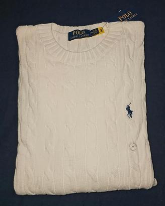 Maglione attorcigliato color Bianco Ralph Lauren