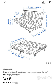 Divano letto Nyhamn Ikea