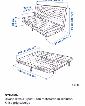 Divano letto Nyhamn Ikea