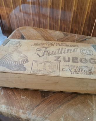 scatola in legno anni 50 fruttino zuegg