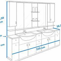 Mobile bagno doppio lavabo con specchiera