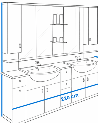 Mobile bagno doppio lavabo con specchiera