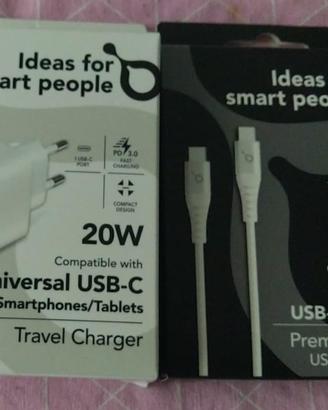 Caricatore da muro con cavo USB-C 20W