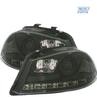 FARI PER SEAT IBIZA CORDOBA 6L 02-08 DRL NERI H1 H