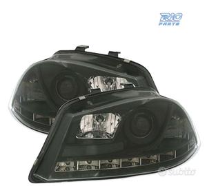 FARI PER SEAT IBIZA CORDOBA 6L 02-08 DRL NERI H1 H