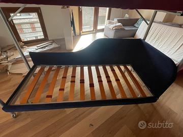 letto a castello in tessuto, struttura in metallo 