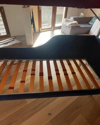 letto a castello in tessuto, struttura in metallo 