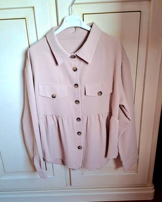 Camicia rosa cipria/beige