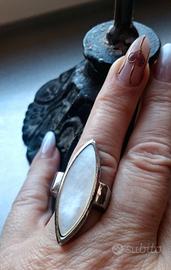 Anello argento 925 con madreperla naturale 