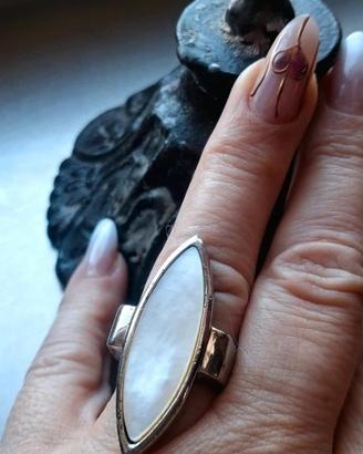 Anello argento 925 con madreperla naturale 