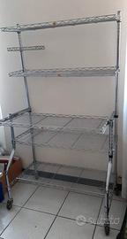 libreria con porta PC + tavolinetto in metallo