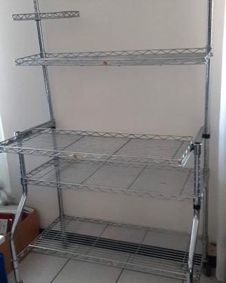 libreria con porta PC + tavolinetto in metallo