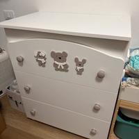 Fasciatoio erbesi 74x48 alto 90 con ruote