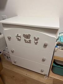 Fasciatoio erbesi 74x48 alto 90 con ruote