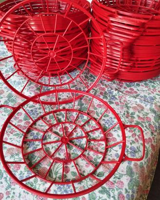 Sottopiatto fondi in plastica colore rosso