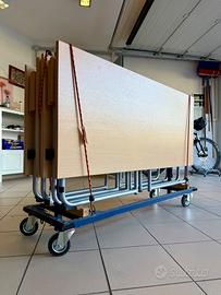 Blocco 8 tavoli pieghevoli IKEA IDRE con carrelli