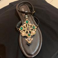 Sandalo gioiello nero