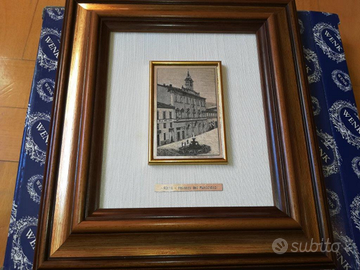 ARGENTO 800 Litografia Palazzo del Municipio Rieti