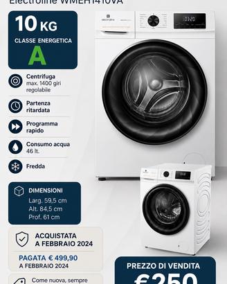 Lavatrice Electroline 10kg classe A