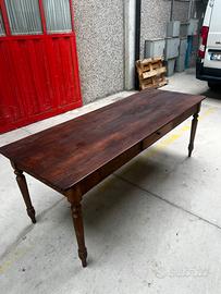 Tavolo antico in abete 220x80