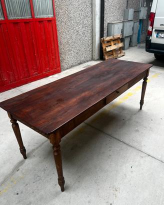 Tavolo antico in abete 220x80