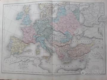 Carta geografica originale dell'Ottocento