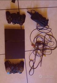 PS2 Slim Funzionante + 2 Controller Originali + Ca