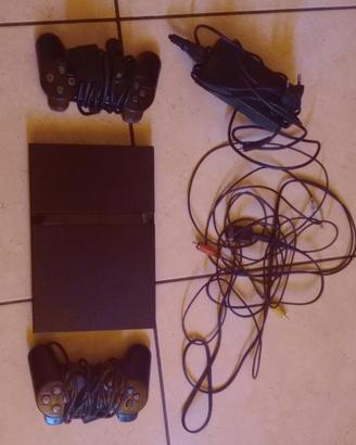 PS2 Slim Funzionante + 2 Controller Originali + Ca