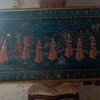 Grande quadro Batik indiano originale incorniciato