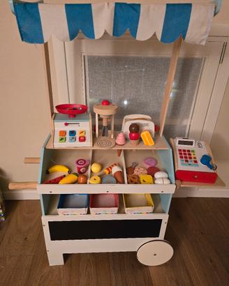 Carretto in legno Gelateria, Frutta e Verdura