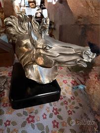 Scultura Testa di Cavallo OTTAVIANI Argento 800- N