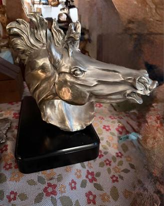 Scultura Testa di Cavallo OTTAVIANI Argento 800- N