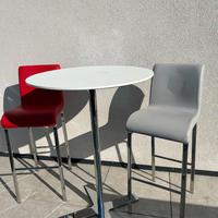 tavolo snack alto tondo con due sgabelli