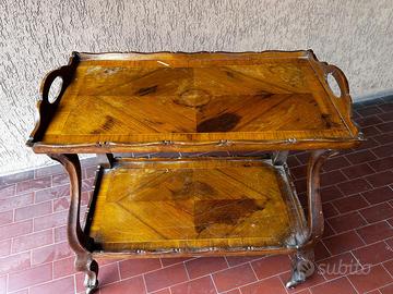 Tavolino carrrello porta vivande in legno