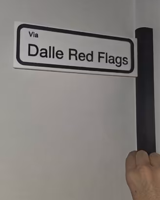 Insegna / targa via dalle red flags divertente