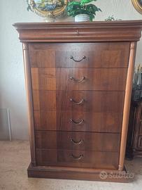 Cassettiera Settimino in legno di noce 