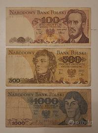 SERIE BANCONOTE ZLOTY POLONIA ANNI 80