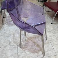 4 Poltrone materiale plastico trasparente