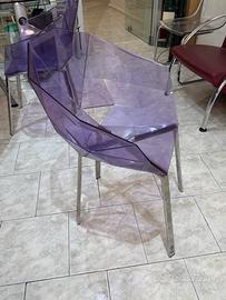 4 Poltrone materiale plastico trasparente
