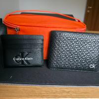 Portafoglio e porta carte Calvin Klein in pelle