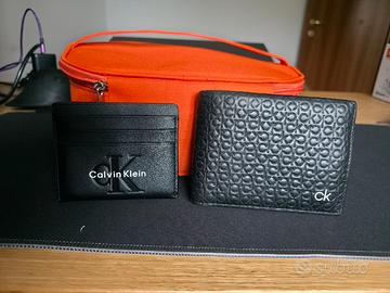 Portafoglio e porta carte Calvin Klein in pelle