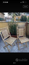 Set due sedie bamboo da esterno