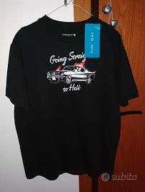 Maglietta uomo tg S nera scheletro macchina nuova