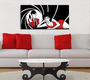 Quadro Lupin Dipinto a Mano su Tela Pop Art