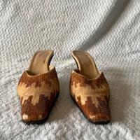 Sabot interno in pelle esterno paiette