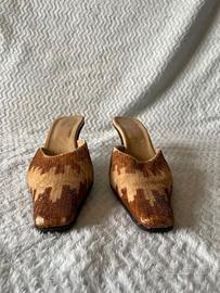 Sabot interno in pelle esterno paiette