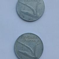 Due monete 10 lire del 1954