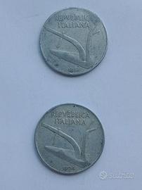 Due monete 10 lire del 1954